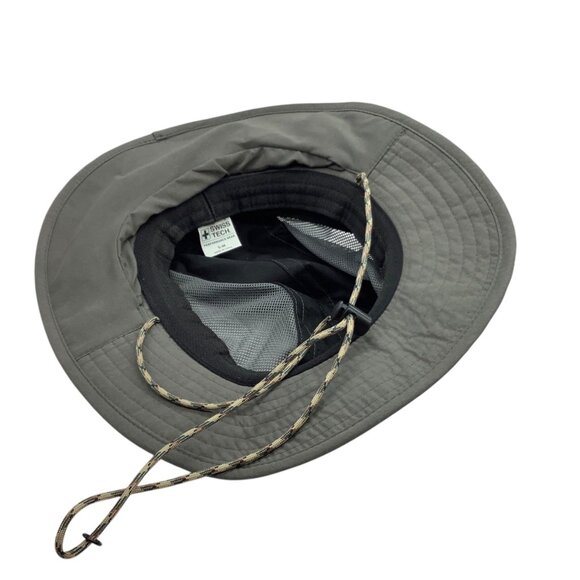 Swiss Tech Gray Outdoor Boonie Hat With Adjustable Chin Cord & Mesh Panels Vents - Picture 4 of 5